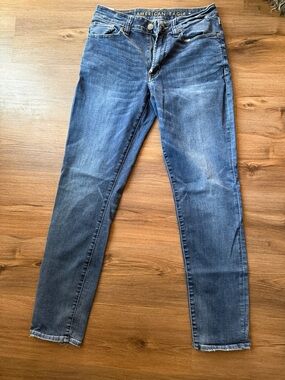 American Eagle Outfitters Blue Skinny Jeans with Faded Detailing